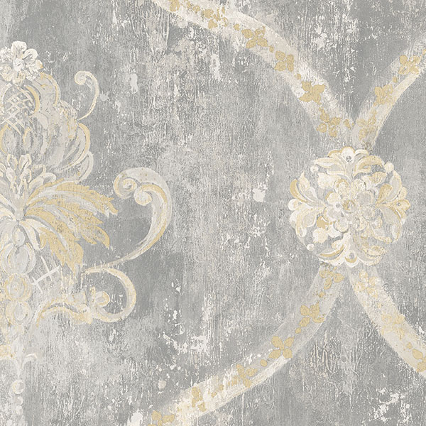 Patton Wallcoverings MH36506 Manor House Regal Damask Wallpaper